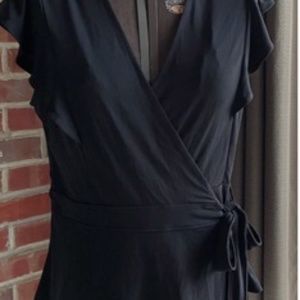 Banana Republic matte jersey flutter wrap top